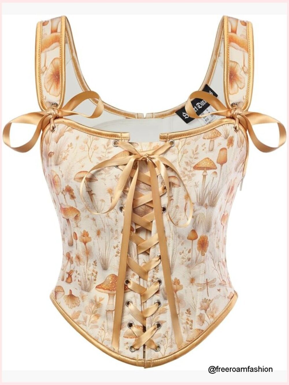 Renaissance Corset Top Lace Up Overbust Bustier Bodice Square Neck